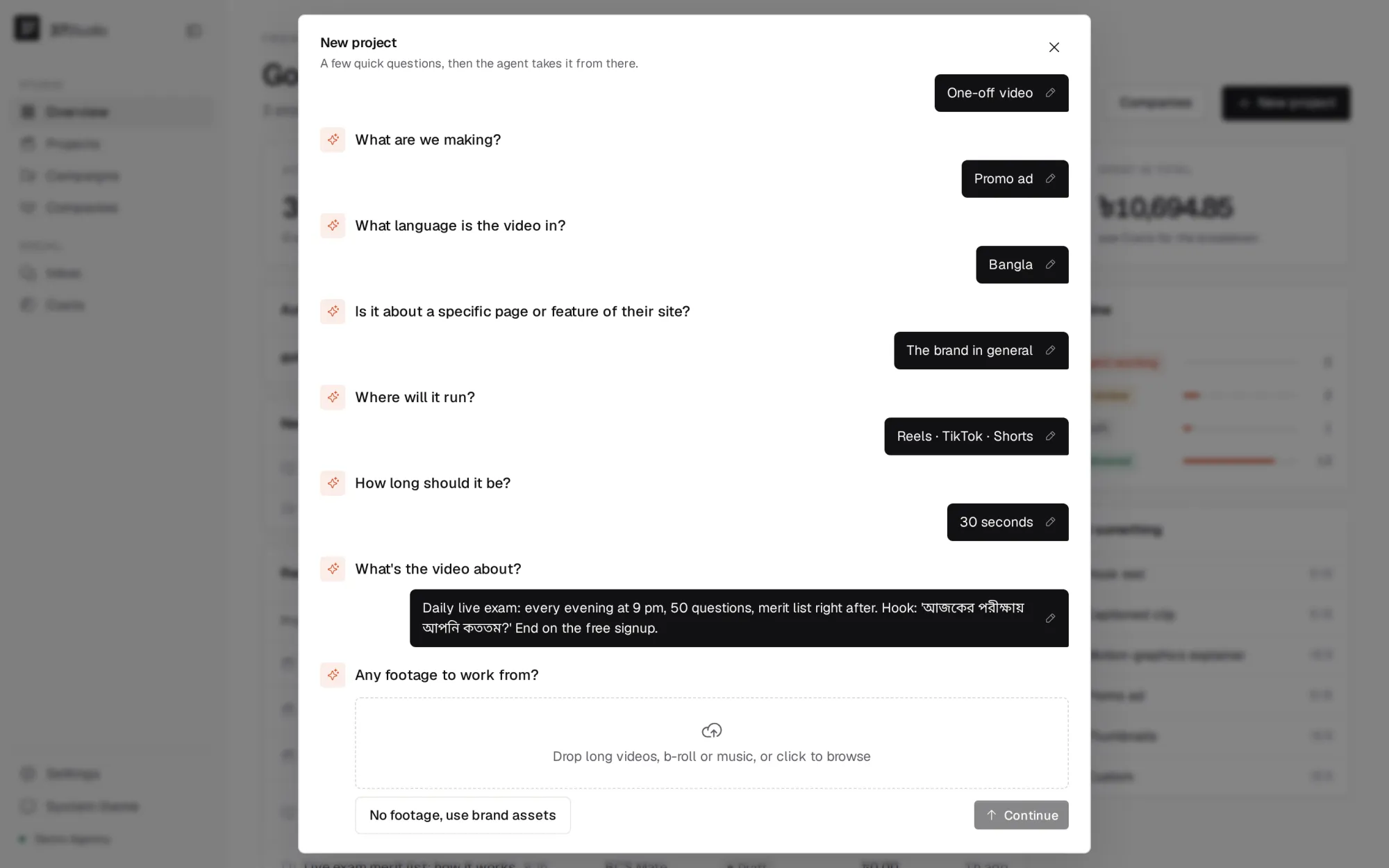 37Studio — Briefing a video