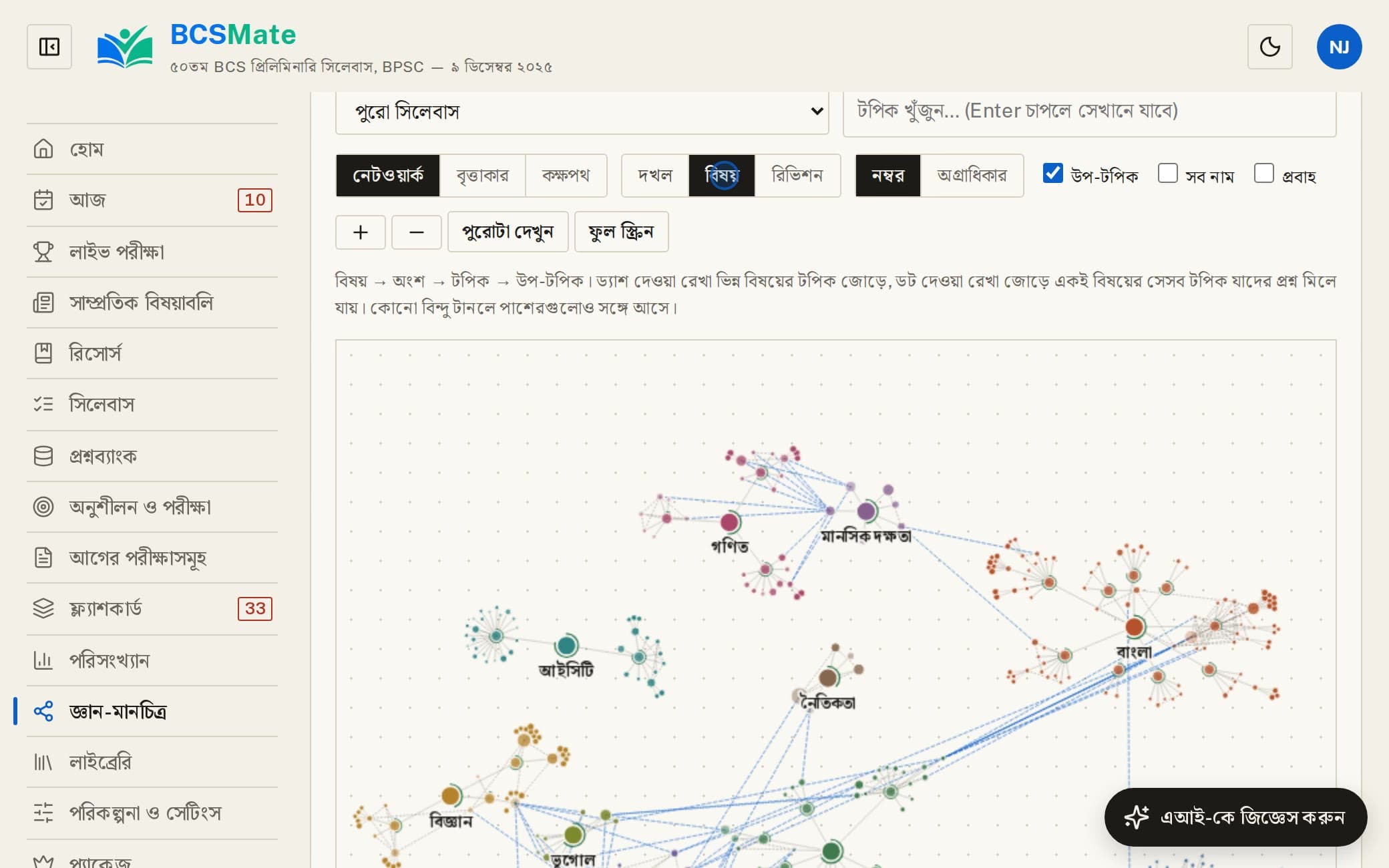 BCS Mate — Knowledge map